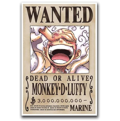 Anime Poster One Piece Posters Luffy Wanted Luffy 3 Billion Bounty Poster - Anime - Aliexpress ...