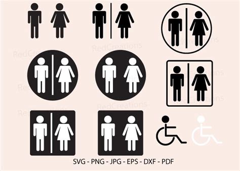 Toilet Svg, Bathroom, Restroom Sign Graphic by RedCreations · Creative ...