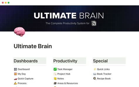 Thomas Frank Ultimate Brain Notion Template Free