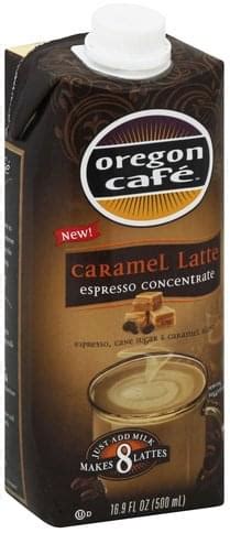 Oregon Cafe Caramel Latte Espresso Concentrate - 16.9 oz, Nutrition ...