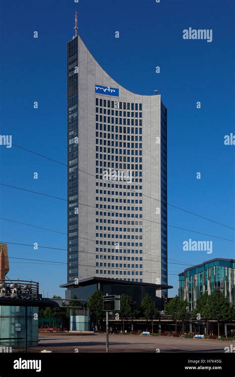 Leipzig Panorama Tower MDR Augustusplatz Augustus square Stock Photo - Alamy