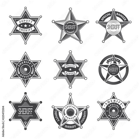 Sheriff stars badges. Western star texas and rangers shields or logos ...