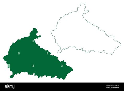 Amritsar district (Punjab State, Republic of India) map vector ...