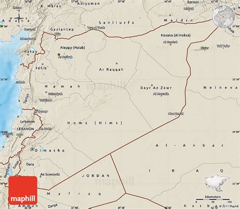 Shaded Relief Map of Syria