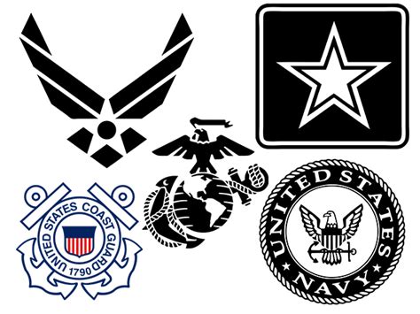 Military Logos Vector - Army, Navy, Air Force, Marines, Coast Guard