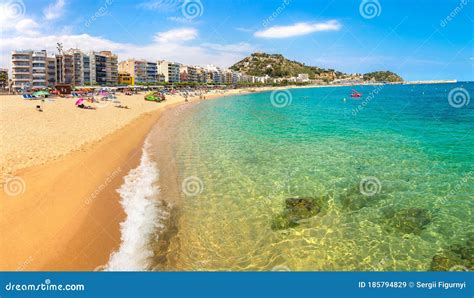 Beach in Blanes in Costa Brava Stock Image - Image of beach, leisure ...