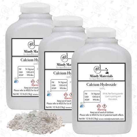 Calcium Hydroxide/hydrated Lime 99% PURE MIN. 3 X 1/2lb | Etsy