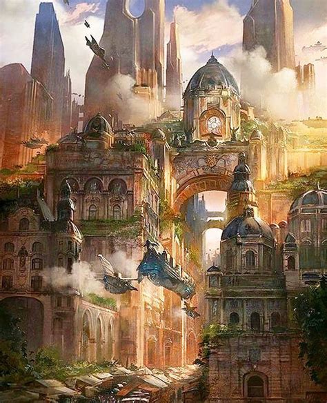 Steampunk World | Fantasy landscape, Fantasy concept art, Fantasy city