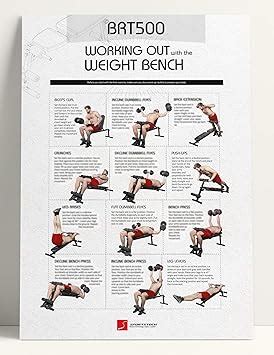 Sportstech Large Exercise Poster with 12 Effective Exercises for the 8-in-1 Weight Bench BRT500 ...