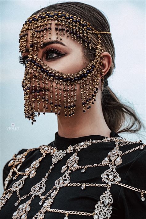 Tribal Face Chain Golden Regina, Burqa Face Mask – GetMan Jewelry