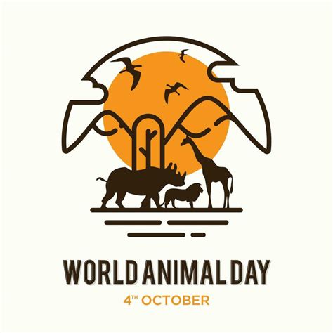 World Animal Day Poster with silhouettes of wild animals 27005084 Vector Art at Vecteezy