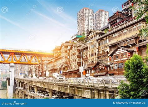 China Chongqing Traditional Houses on Stilts Stock Photo - Image of ancient, history: 125390190