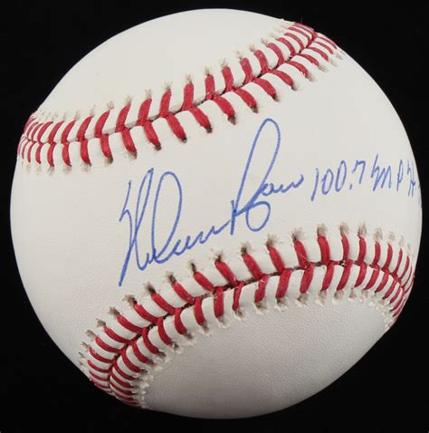 Nolan Ryan Signed OML Baseball Inscribed "100.7 MPH Fastball" with Display Case (PSA COA ...