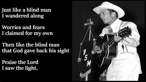 Hank Williams - I Saw The Light LYRICS | I saw the light, Hank williams, Christian music