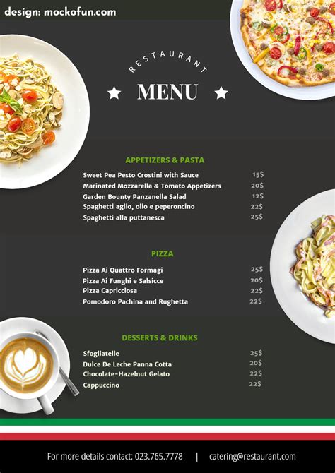 Italian Menu Template - MockoFUN