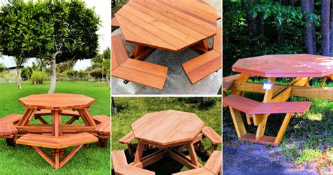 10 Free DIY Octagon Picnic Table Plans