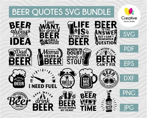 Beer Quotes SVG Bundle, Beer SVG cut files | Creative Vector Studio