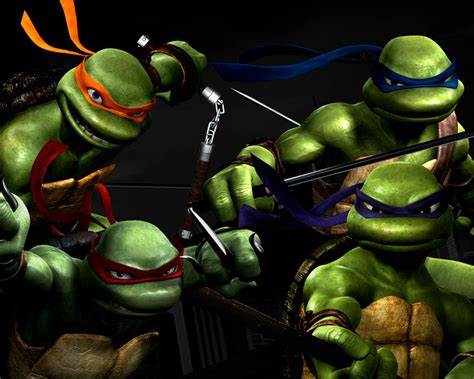 Desktop Wallpaper: Ninja Turtles All Team 3D HD Wallpaper