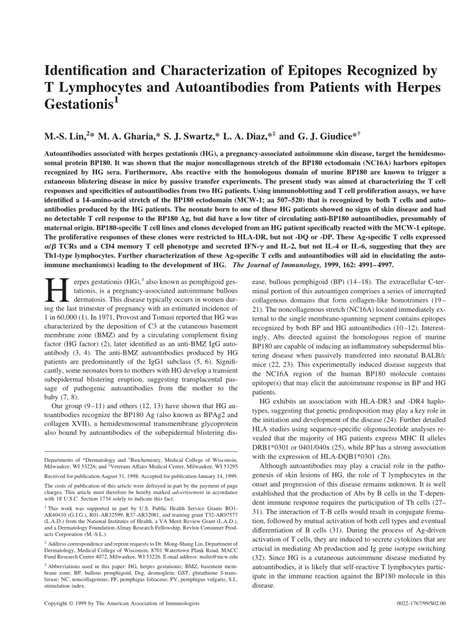 (PDF) Identification and Characterization of Epitopes Recognized by T ...