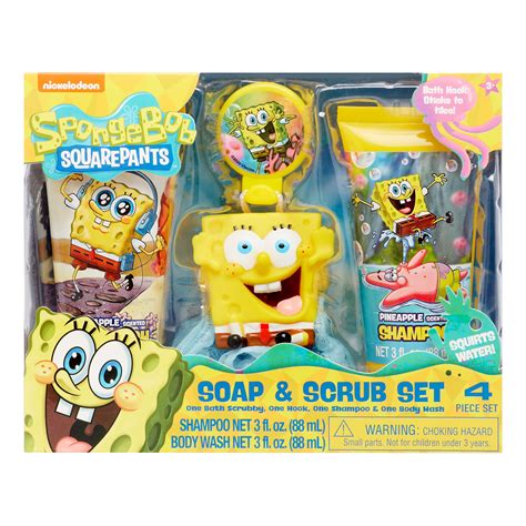 SpongeBob SquarePants 4-Piece Soap & Scrub Bath Set - Walmart.com