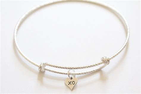 Sterling Silver Bracelet With Sterling Silver XO Charm, XO Heart Charm ...