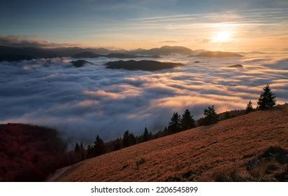 Slovakia Mountain Sunset Lysec Velka Fatra Stock Photo 2206545899 ...