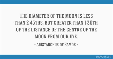 Aristarchus of Samos quote: The diameter of the moon is...