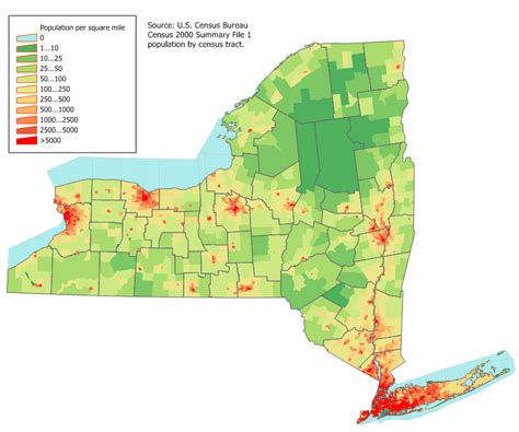 Map of New York (Population Density) : Worldofmaps.net - online Maps ...