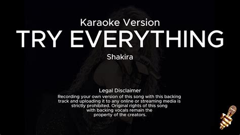 Shakira - Try Everything (Karaoke Version) - YouTube