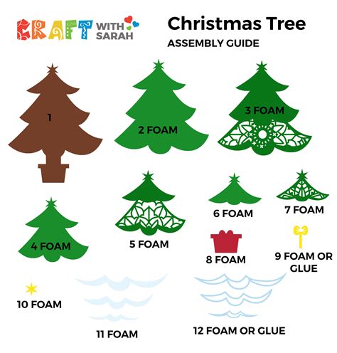 Christmas Tree Free Layered SVG | Craft With Sarah