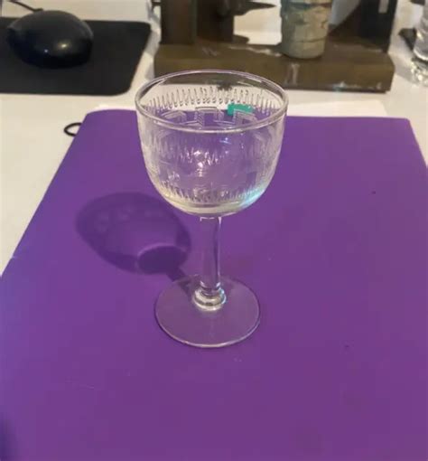 VINTAGE SHERRY GLASSES acid etched with Greek key Design $3.80 - PicClick