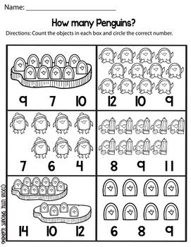 Penguin Counting Clip cards (Numbers 1-20 plus worksheets) | TPT