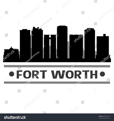 Fort Worth Texas Usa Skyline Silhouette Stock Vector (Royalty Free ...