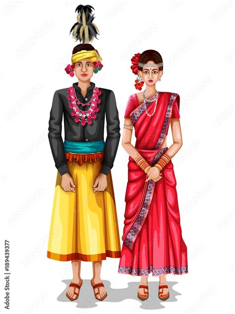 Chhattisgarhi wedding couple in traditional costume of Chhattisgarh ...