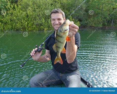 Lure Fishing. Catch of Fish, Perch Stock Image - Image of happy, fighting: 43235369