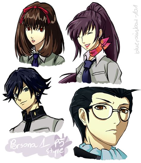 [bluerainbow-101] Persona 1 characters in Persona 5's artstyle : r/Persona5