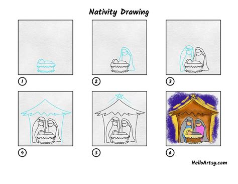 Nativity Drawing - HelloArtsy