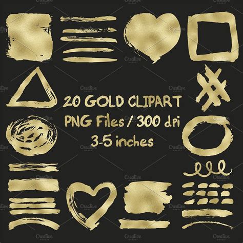 Gold foil strokes clipart | Clip art, Simple infographic design, Gold foil