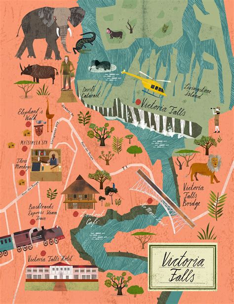 Victoria Falls for Ethopian Airlines | Victoria falls, Illustrated map, Victoria canada travel
