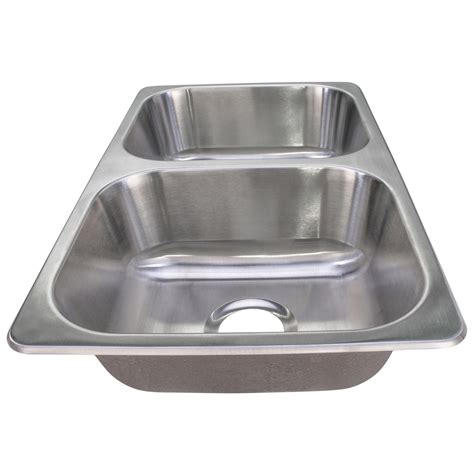 Double Stainless Steel RV Sink 27" x 16" x 7" 304SS - RecPro