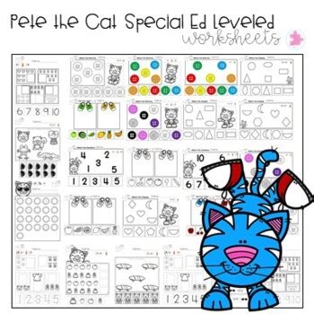 Pete the Cat Activities for Preschool Math Worksheets by ECE with Ms T