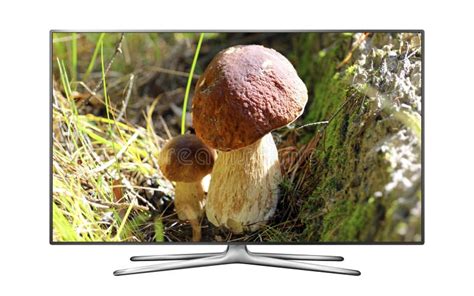 Smart TV with Nature Wallpaper Stock Image - Image of design, equipment ...