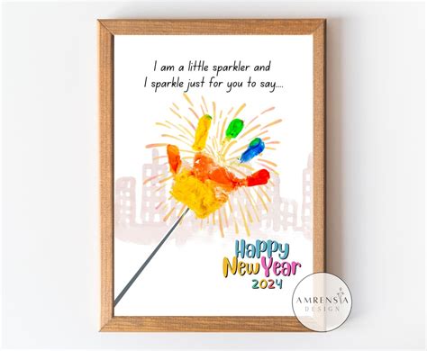 Happy New Year Craft Handprint Little Sparkle Template Printable for ...