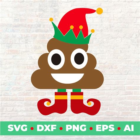 Poop SVG Christmas Svg Poop Emoji Svg Santa SVG Poop - Etsy