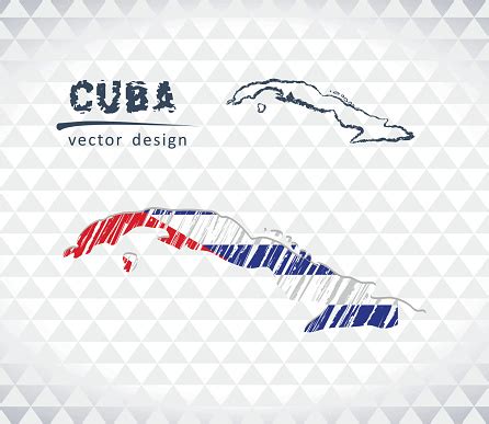 Map Of Cuba With Hand Drawn Sketch Pen Map Inside Vector Illustration Stock Illustration ...