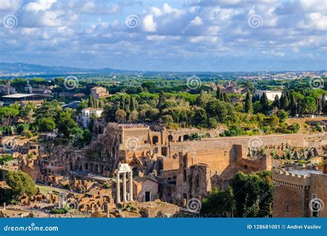 View of the Palatine Hill and the Ruins of Ancient Rome. Stock Image ...