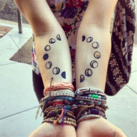 Little cute girly moon phase tattoo on forearms - Tattooimages.biz