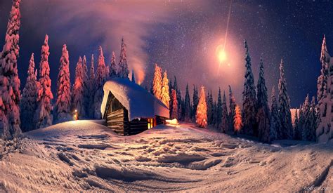 Winter Log Cabin Wallpaper download - Winter HD Wallpaper - Appraw