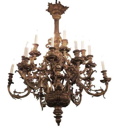 Grand 18 Arm Antique Gilded French Bronze Chandelier | Olde Good Things