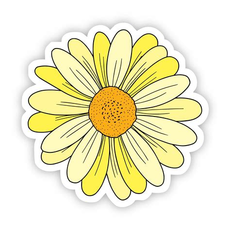 Yellow Daisy Aesthetic Sticker | Waterproof Vinyl Sticker | 3 x 2.99 ...